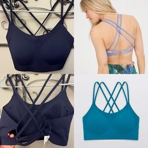 Offline by Aerie Goals Bralette Sports Bra Recharge Strappy Nwt navy blue